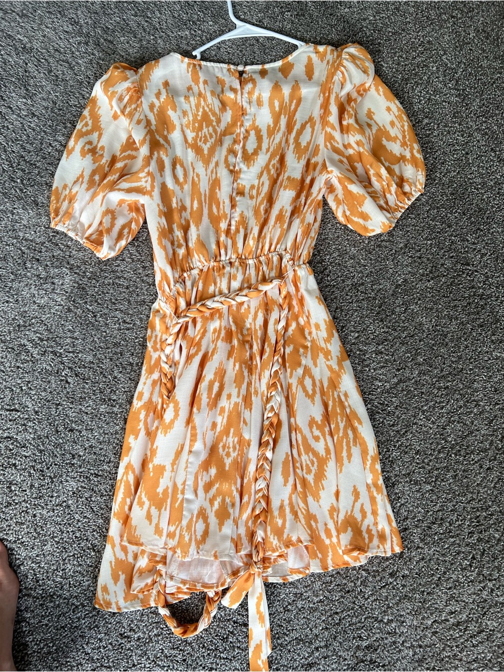 Flying Tomato Orange and White Ikat Midi Dress